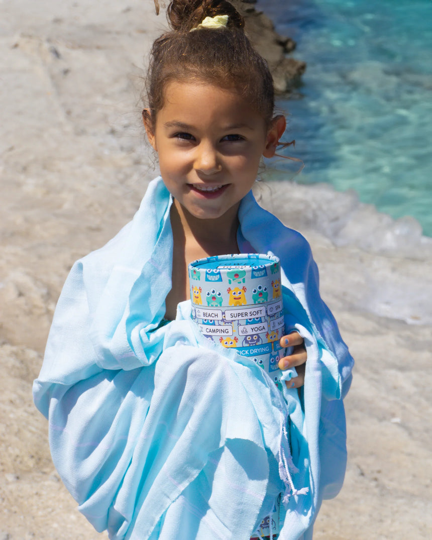 IPANEMA Strandtuch für Kinder, Hamamtuch mit Geschenkverpackung, Mint