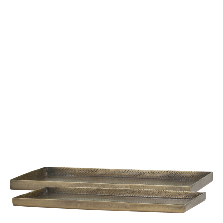 Tabletts 2er Set - antique messing