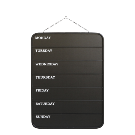 Tafel zum aufhängen mit Wochentage
