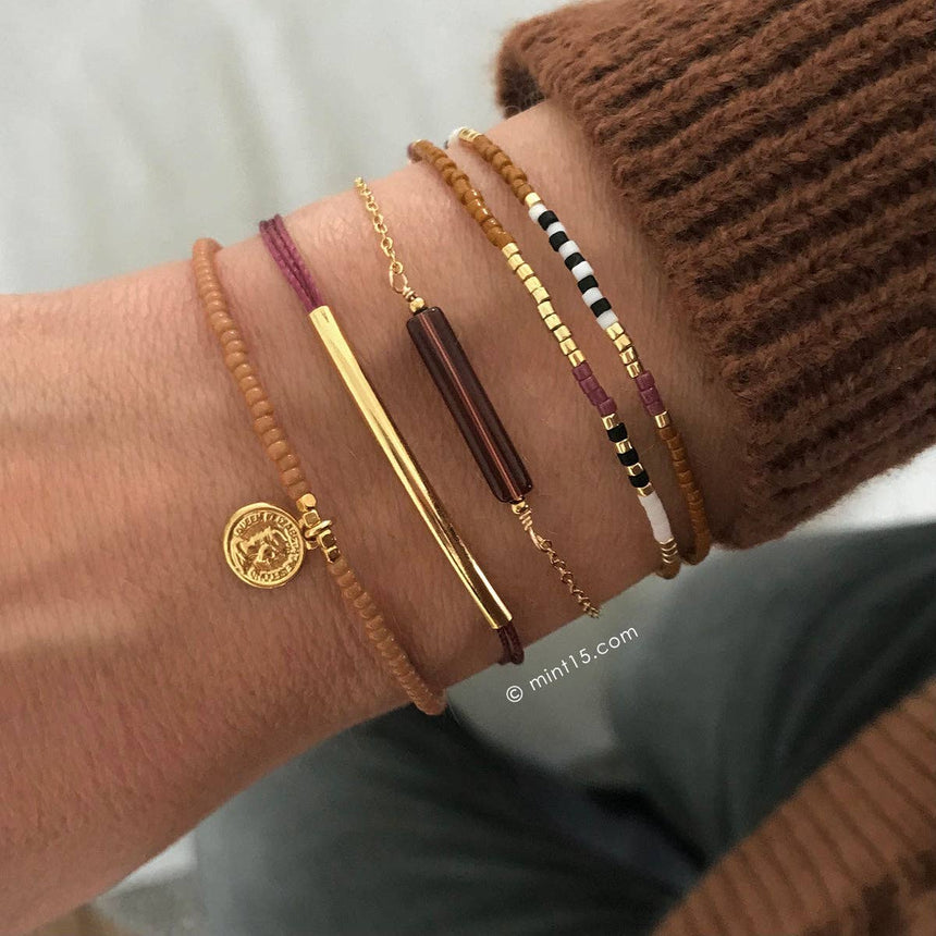 Armband-Set 'Caramel & Aubergine'