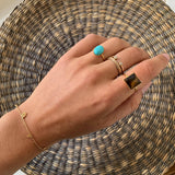 Victoire Collection Damenring mit weißem Perlmutt – Vergoldet