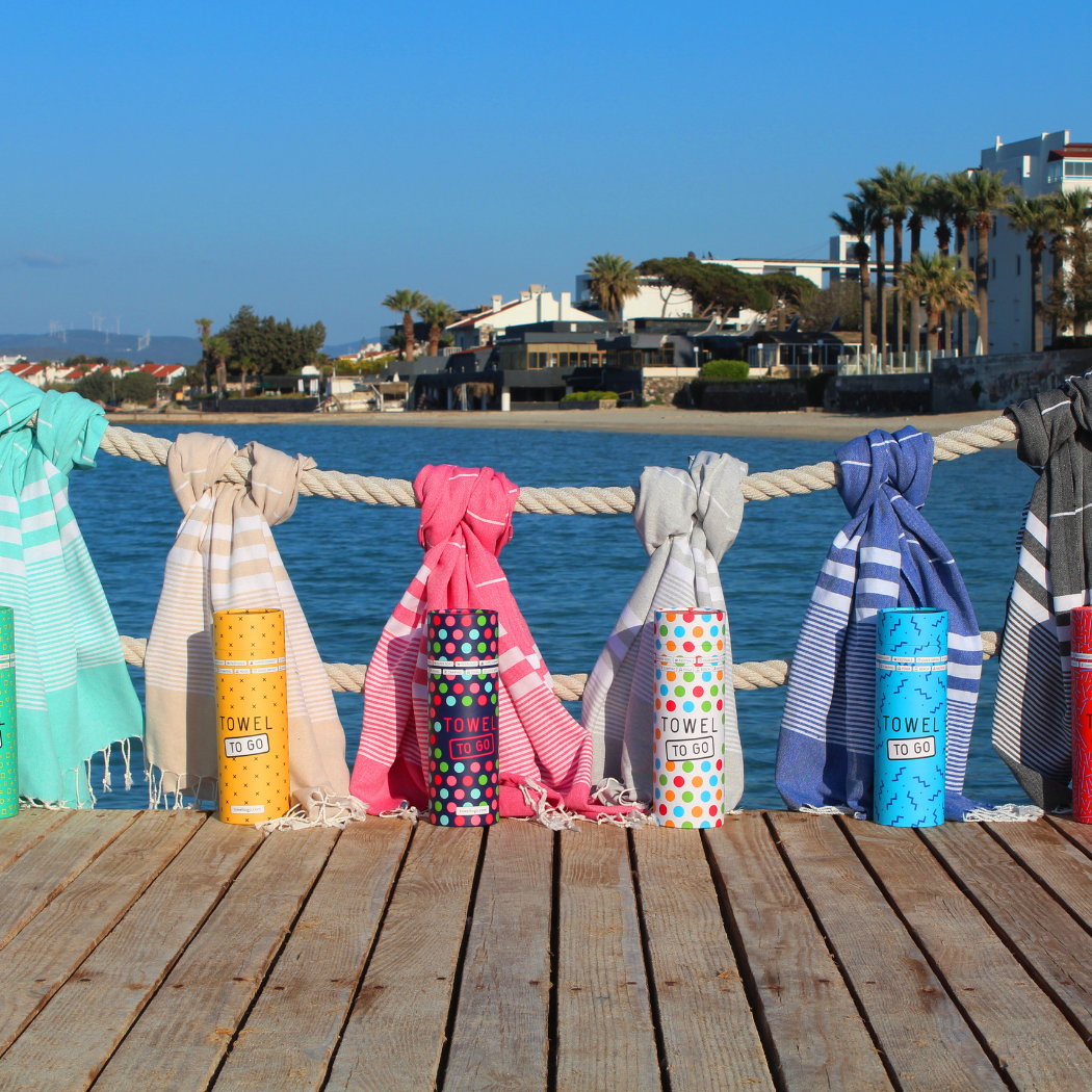 MALIBU Strandtuch, Hamamtuch mit Geschenkverpackung - Türkis