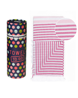 BALI Strandtuch, Hamamtuch in Geschenkbox, Rosa/Fuchsia