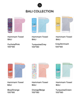 BALI Strandtuch, Hamamtuch in Geschenkbox, Blau/Grau