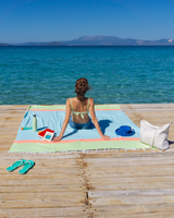 NEON XXL-Strandtuch mit Geschenkbox, 2x2 m, Grün/Blau
