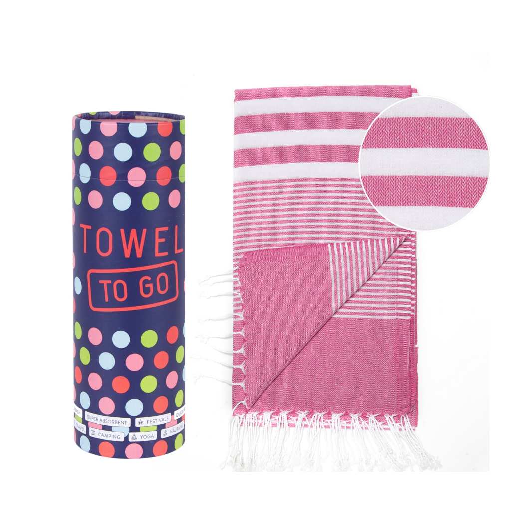 MALIBU Strandtuch, Hamamtuch mit Geschenkverpackung, Rosa