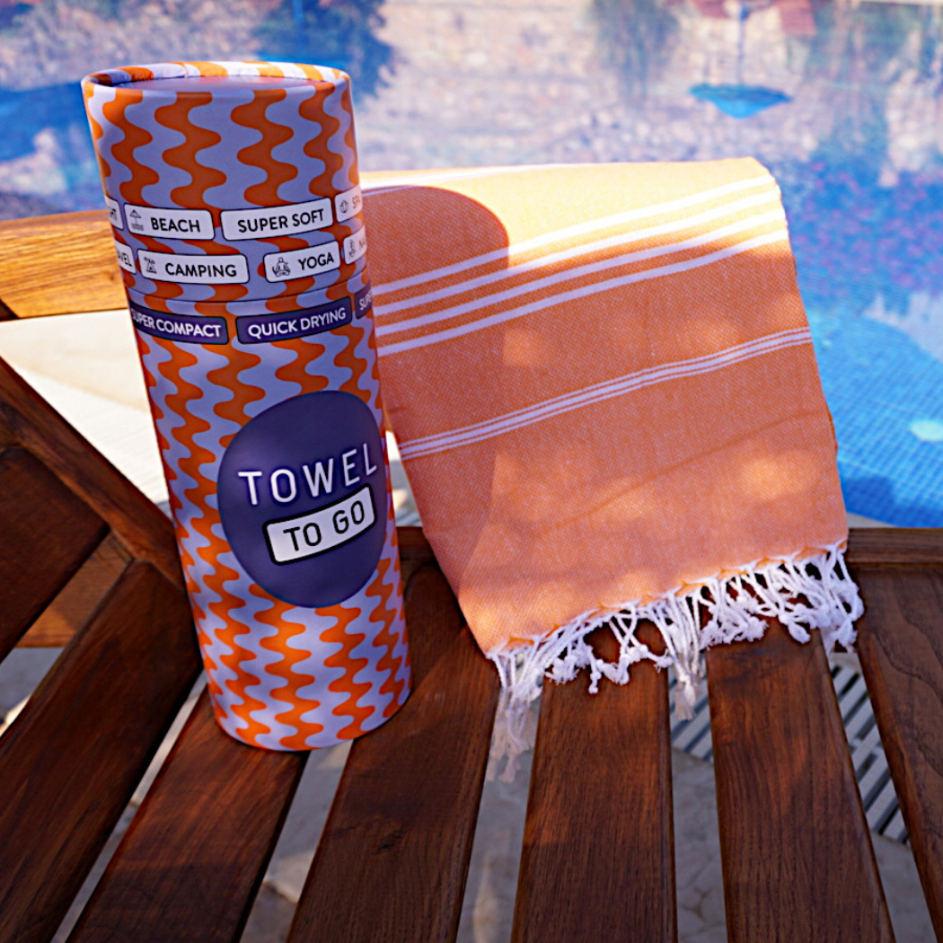 IPANEMA Strandtuch, Hamamtuch mit Geschenkverpackung, Orange
