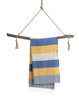 PALERMO Strand-Hamam-Handtuch mit Geschenkbox / Blau - Gelb