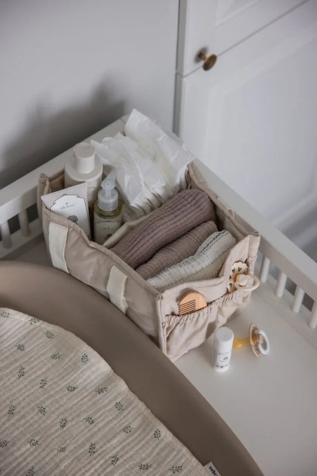 Sebra Stoff-Korb für Wickelzubehör – Morning Beige