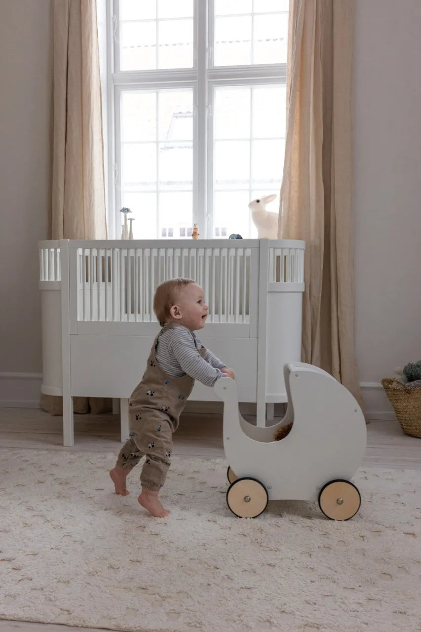 Sebra Puppenwagen & Lauflernwagen aus Holz – Classic White