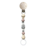Schnullerkette Silber Grau/ Rose