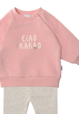 Set mit Sweatshirt in rosa und Leggings "Ciao Kakao"