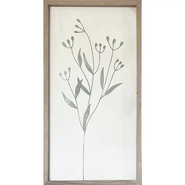 Blumen auf Leinen mit Holzrahmen