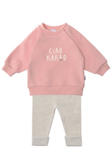 Set mit Sweatshirt in rosa und Leggings "Ciao Kakao"