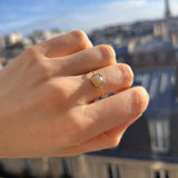 Victoire Collection Damenring mit Rosenquarz – Edelstahl Gold