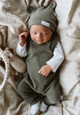 Rib-Strick-Set in olive, 5-teilig
