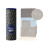 PALERMO Beach Hamamtuch mit Geschenkkarton/Blau-Schwarz