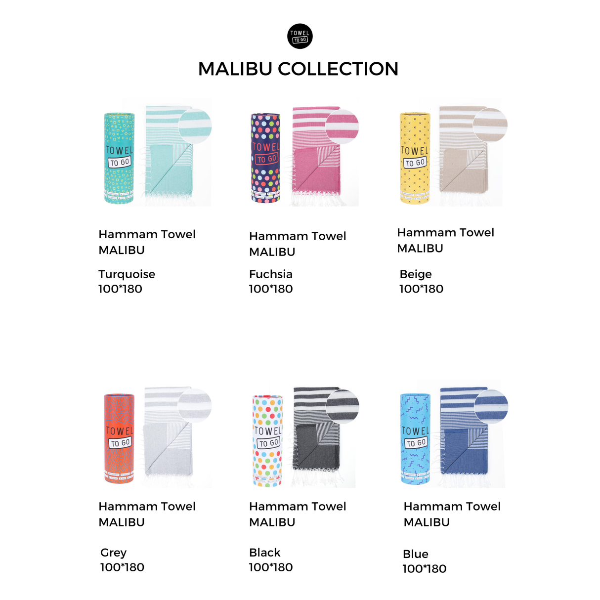 MALIBU Strandtuch, Hamamtuch mit Geschenkverpackung - Türkis