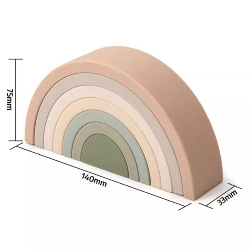 Sensorisches Stapelspielzeug aus Silikon Rainbow - Earth