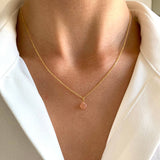 Victoire Collection Halskette mit Rosenquarz Tropfen – Edelstahl
