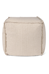 Lorena Canals Handgewebter Baumwollpouf – Natural / Beige, 45 × 45 × 45 cm
