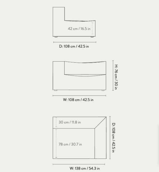 Ferm Living Catena Sofa Armrest Left L400 Rich Linen
