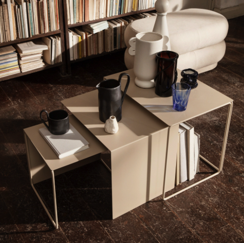 Cluster Beistelltische, 3er Set Cashmere