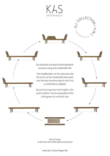Kas Kopenhagen Eli Combi Juniorbett Smoked Oak