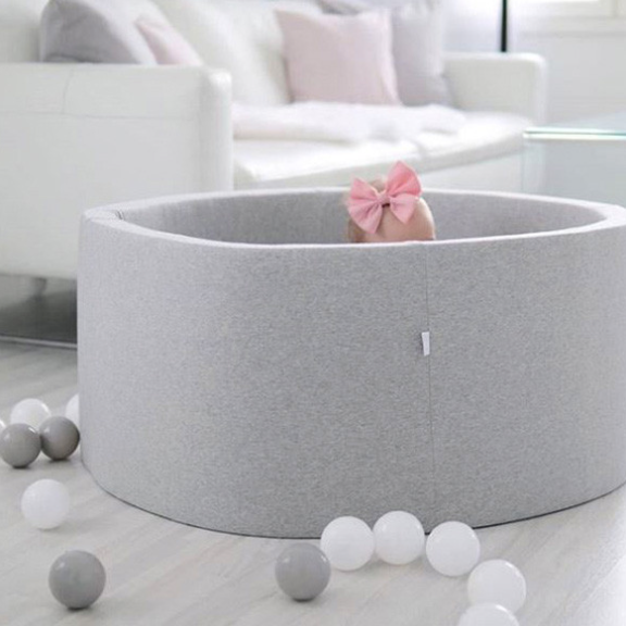 Kidkii Bällebad rund hellgrau Kinderzimmer Kinder Spielsachen Spielen