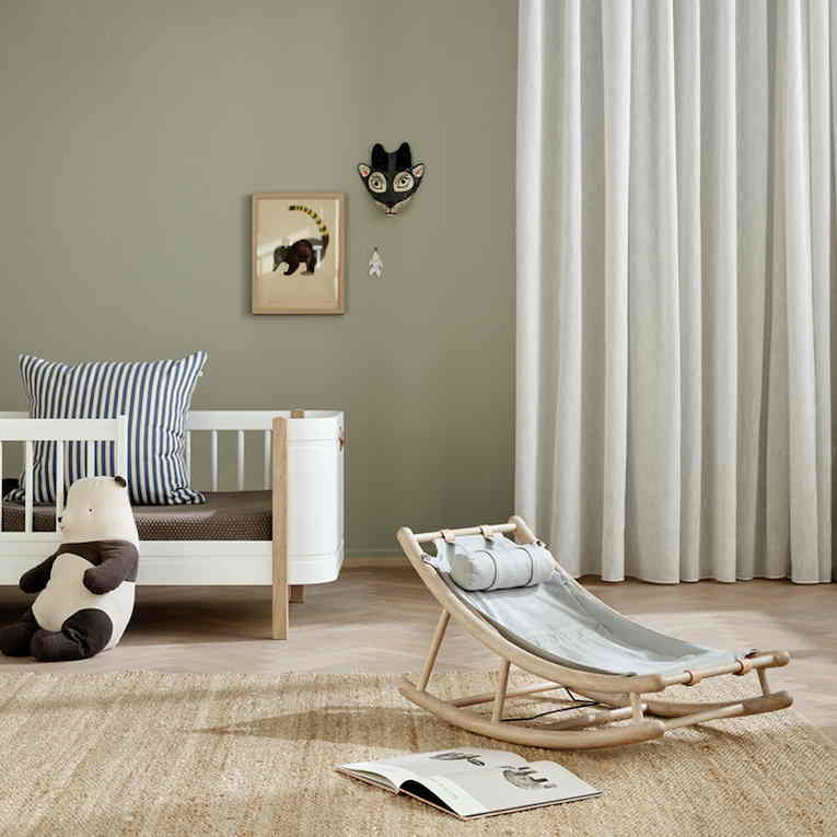 Oliver Furniture Kinderwippe Eiche Grau Wippe Kinderzimmer Kindermöbel Kinderbett