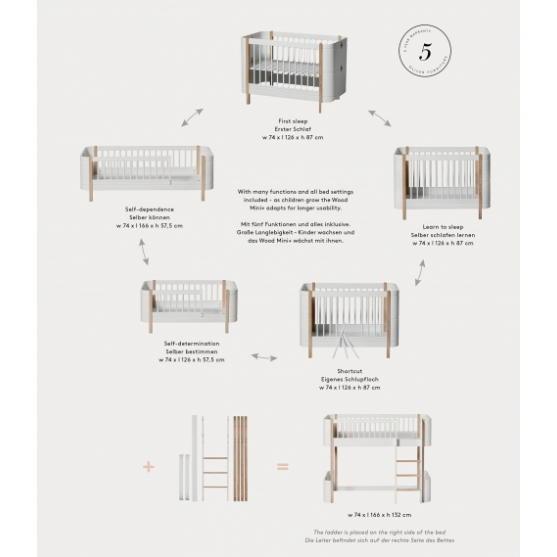 Oliver Furniture Mini+ Wood Baby- und Kinderbett weiss