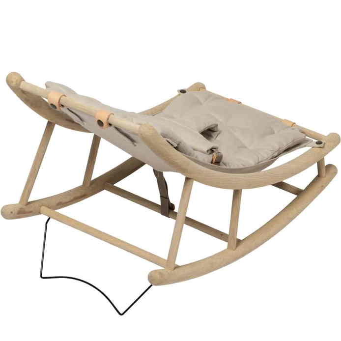Wood Baby- und Kleinkindwippe Eiche / Grau Kindermöbel Kinderzimmer Kinderwippe