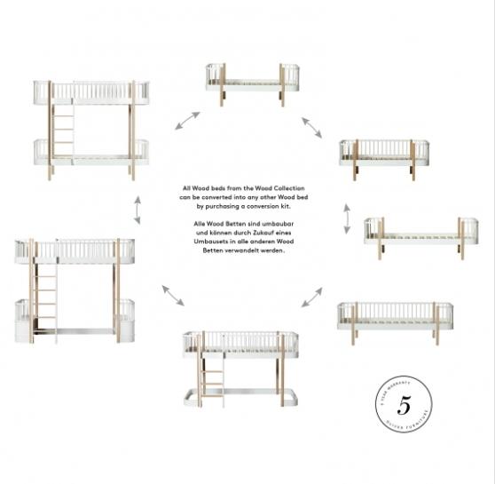 Oliver Furniture Wood Collection Junior Bettsofa Eiche Weiss Daybed Kinderbett Kinderzimmer