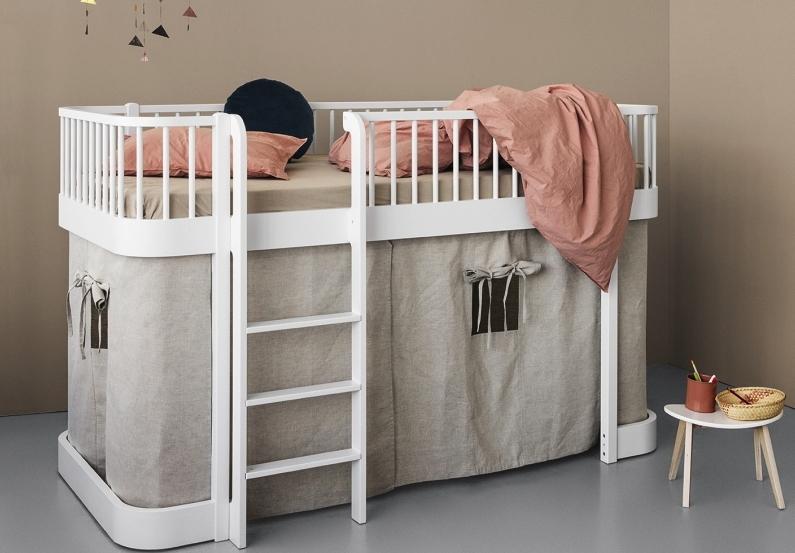 Oliver Furniture Wood Collection halbhohes Hochbett weiss