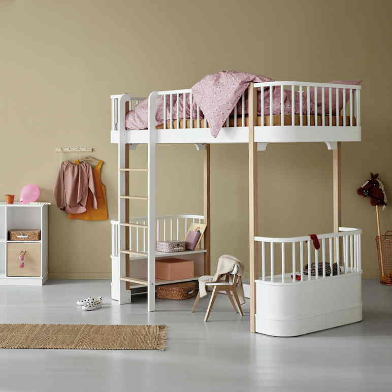 Wood Original Loft Bed White / Oak