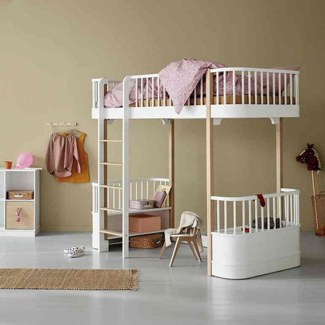 Wood Original Hochbett, weiss/Eiche