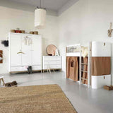 Oliver Furniture Wood Collection Mini+ Basic in Eiche/Weiss Kinderbett Babybett 
