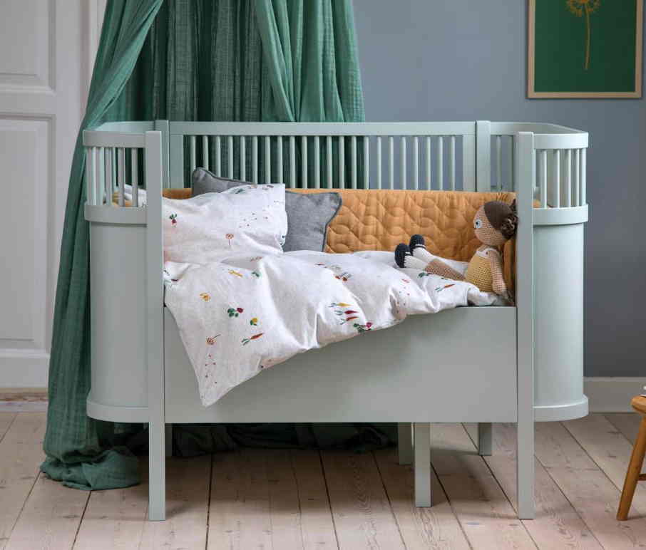 Baby und Juniorbett, nebelgrün