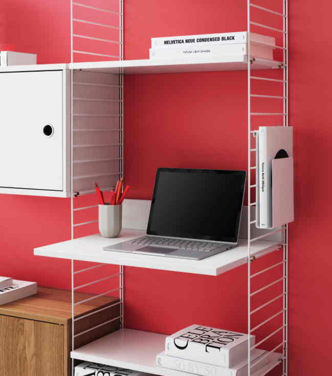 String Furniture Regalsystem weiss Arbeitstisch Homeoffice Kinderzimmer 