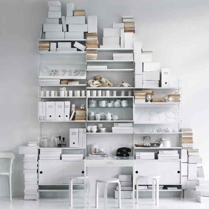 String Furniture Regalsystem weiss Regalböden