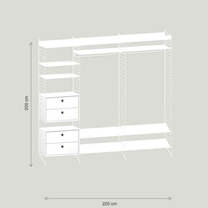 String Furniture Regal Eingangsregal Garderobe 