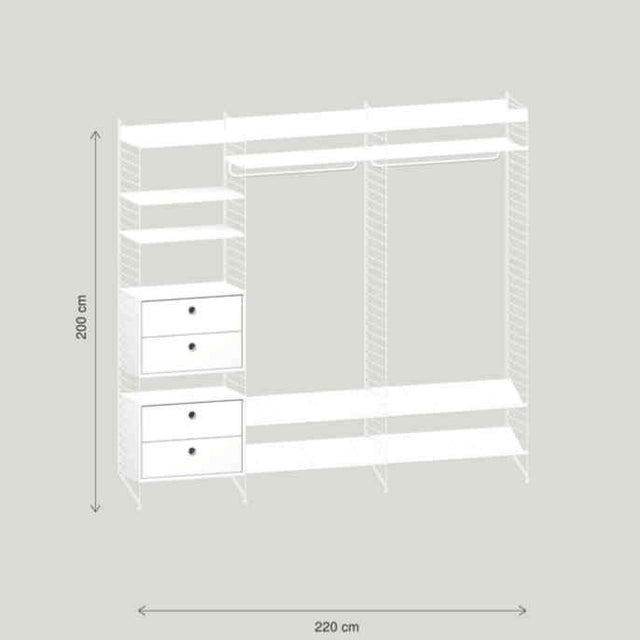 String Furniture Regal Eingangsregal Garderobe 