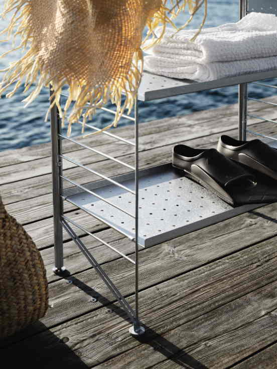 String Furniture Outdoor Aussenbereich Regal Metallboden