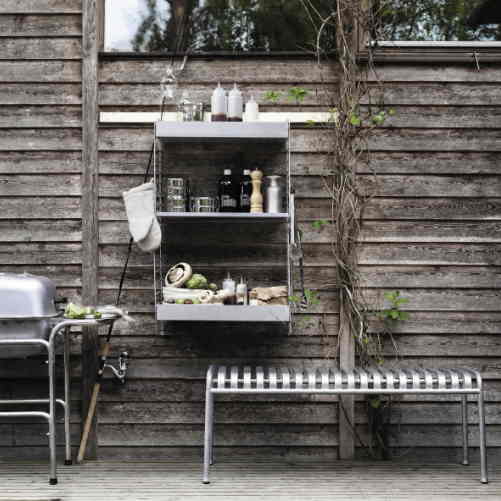 String Furniture Outdoor Aussenbereich Regal Metallboden