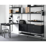 String Regal Büro Regalsystem Esche schwarz