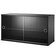 String Regalsystem Regal Vitrine mit Glas schwarz Esche