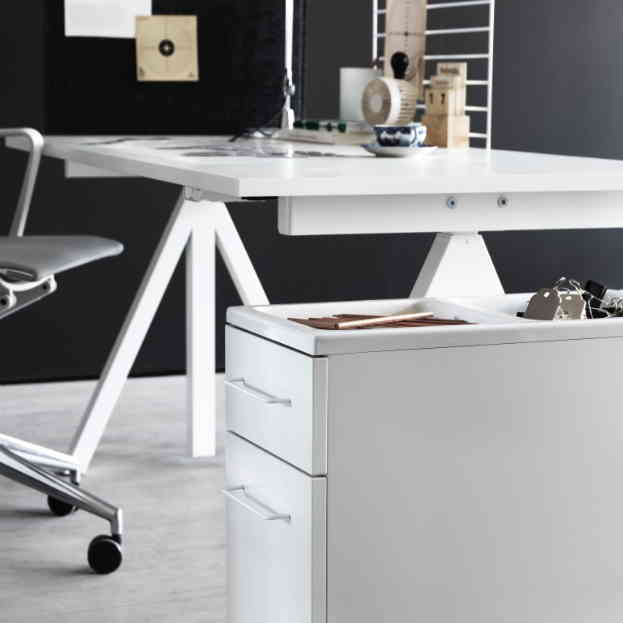 String Works höhenverstellbarer Arbeitstisch weiss Conference Table white